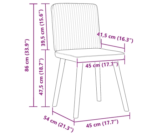 Sillas de comedor 6 unidades de tela gris claro