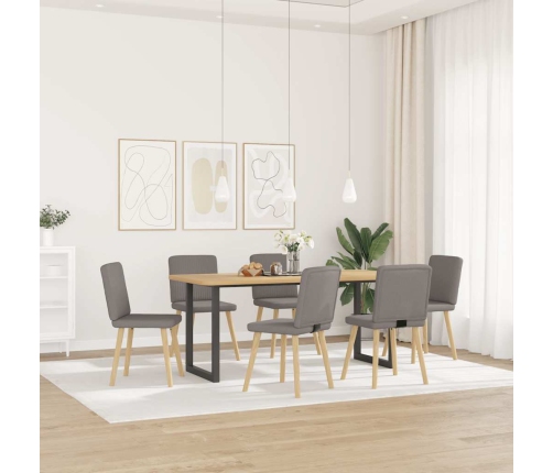 Sillas de comedor 6 unidades de tela gris taupe