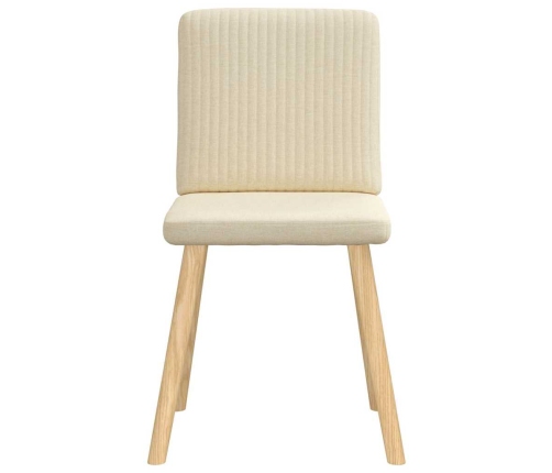 Sillas de comedor 6 unidades tela color crema