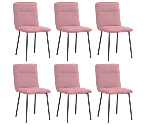 Sillas de comedor 6 unidades terciopelo rosa