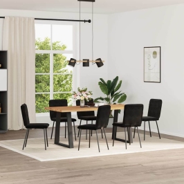 Silla de comedor 6 unidades terciopelo negro