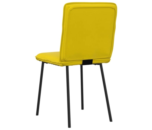 Sillas de comedor 6 unidades terciopelo amarillo