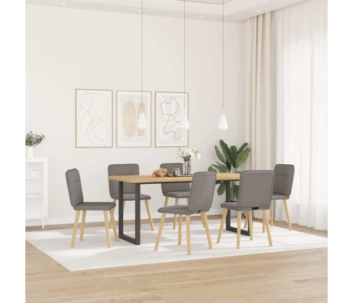 Sillas de comedor 6 unidades de tela gris taupe