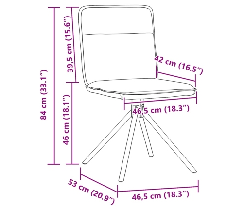 Sillas de comedor 6 unidades de tela gris claro