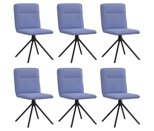 Sillas de comedor 6 uds tela azul jeans