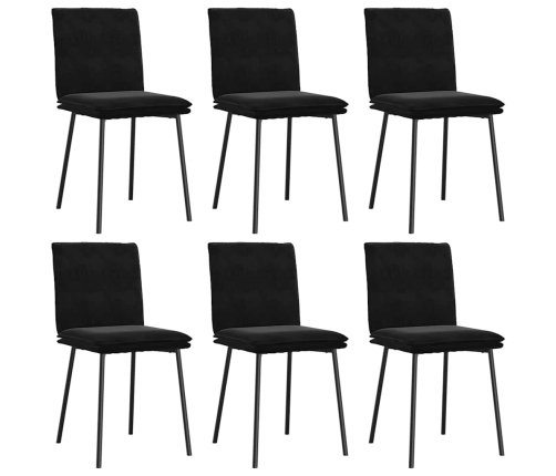 Silla de comedor 6 unidades terciopelo negro