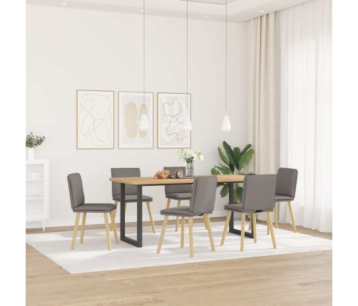 Sillas de comedor 6 unidades de tela gris taupe