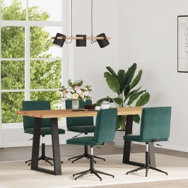 Sillas de comedor 4 unidades terciopelo verde oscuro