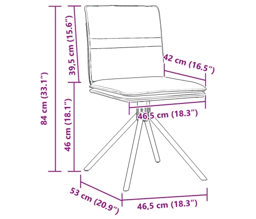 Sillas de comedor 6 uds. Cuero sintético gris claro