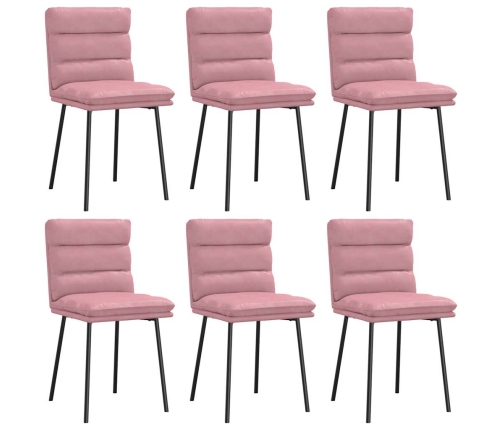 Sillas de comedor 6 unidades terciopelo rosa