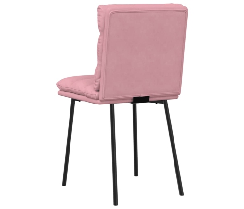 Sillas de comedor 6 unidades terciopelo rosa