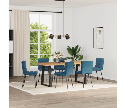 Sillas de comedor 6 unidades terciopelo azul