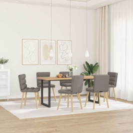 Sillas de comedor 6 unidades de tela gris taupe