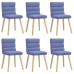 Sillas de comedor 6 uds tela azul jeans