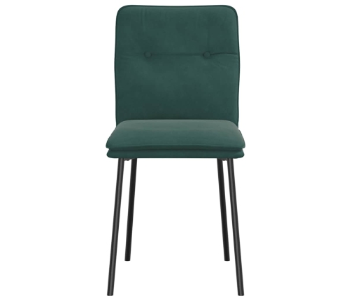 Sillas de comedor 6 unidades terciopelo verde oscuro