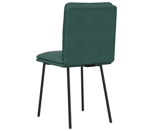 Sillas de comedor 6 unidades terciopelo verde oscuro