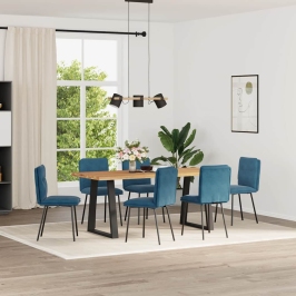 Sillas de comedor 6 unidades terciopelo azul