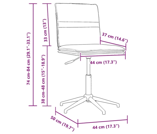 Sillas de comedor 6 unidades de terciopelo crema