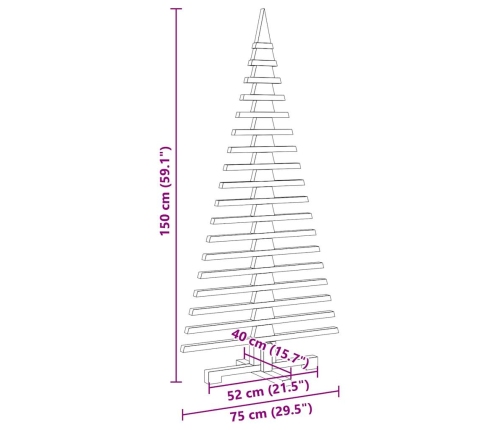 Árbol de Navidad de madera de adorno madera maciza pino 150 cm