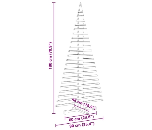 Árbol de Navidad de madera de adorno madera maciza pino 180 cm