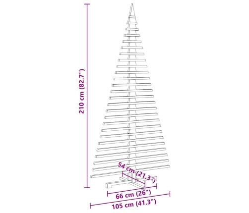 Árbol de Navidad de madera de adorno madera maciza pino 210 cm