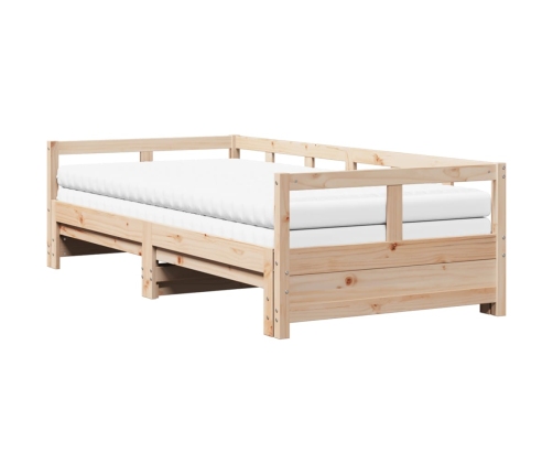 Sofá cama nido con colchones madera maciza de pino 80x200 cm