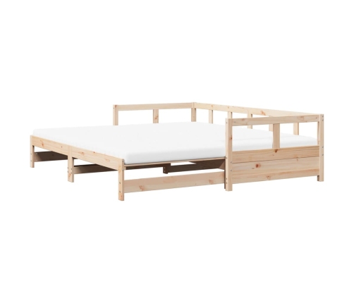 Sofá cama nido con colchones madera maciza de pino 80x200 cm