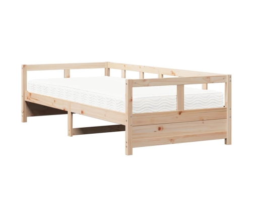 Sofá cama con colchón madera maciza de pino 80x200 cm