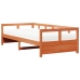 Sofá cama con colchón madera maciza pino marrón cera 90x200 cm