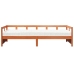 Sofá cama con colchón madera maciza pino marrón cera 90x200 cm