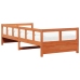 Sofá cama con colchón madera maciza pino marrón cera 90x200 cm