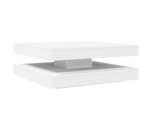 Mesa de centro giratoria 360 grados blanco 90x90x34,5 cm