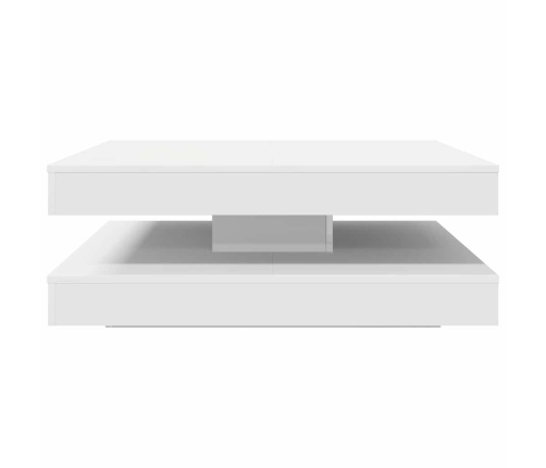 Mesa de centro giratoria 360 grados blanco 90x90x34,5 cm