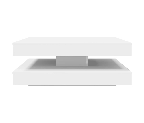 Mesa de centro giratoria 360 grados blanco 90x90x34,5 cm