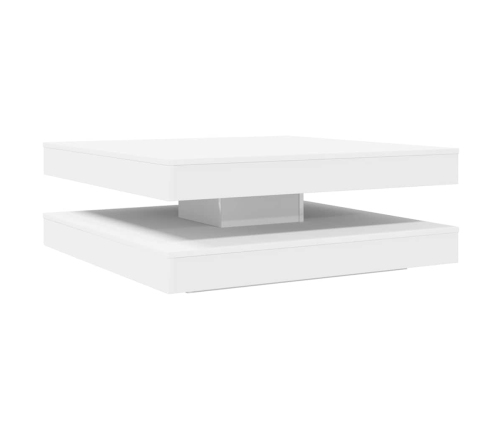 Mesa de centro giratoria 360 grados blanco 90x90x34,5 cm