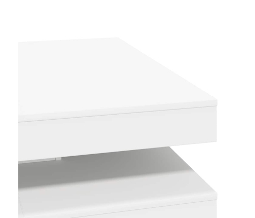 Mesa de centro giratoria 360 grados blanco 90x90x34,5 cm