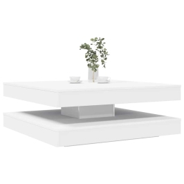 Mesa de centro giratoria 360 grados blanco 90x90x34,5 cm