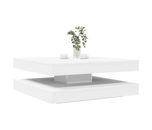 Mesa de centro giratoria 360 grados blanco 90x90x34,5 cm