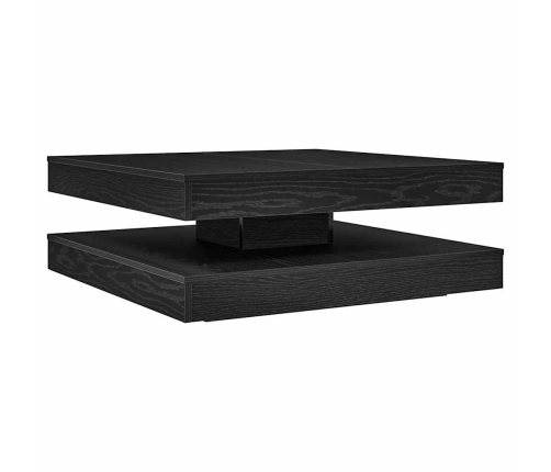 Mesa de centro giratoria 360 grados roble negro 90x90x34,5 cm