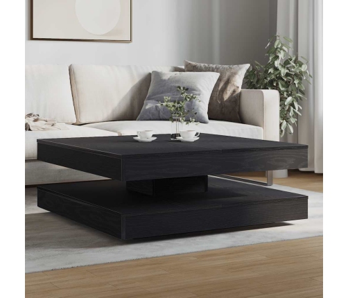 Mesa de centro giratoria 360 grados roble negro 90x90x34,5 cm