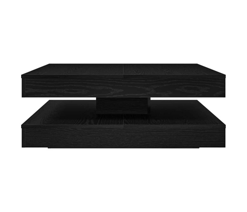 Mesa de centro giratoria 360 grados roble negro 90x90x34,5 cm