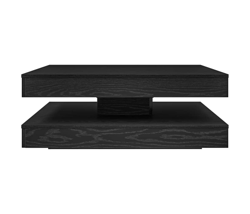 Mesa de centro giratoria 360 grados roble negro 90x90x34,5 cm