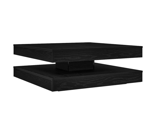 Mesa de centro giratoria 360 grados roble negro 90x90x34,5 cm