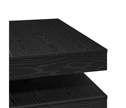 Mesa de centro giratoria 360 grados roble negro 90x90x34,5 cm