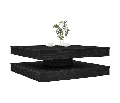 Mesa de centro giratoria 360 grados roble negro 90x90x34,5 cm