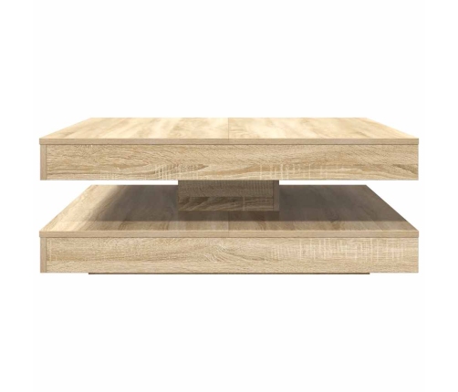 Mesa de centro giratoria 360 grados roble sonoma 90x90x34,5 cm