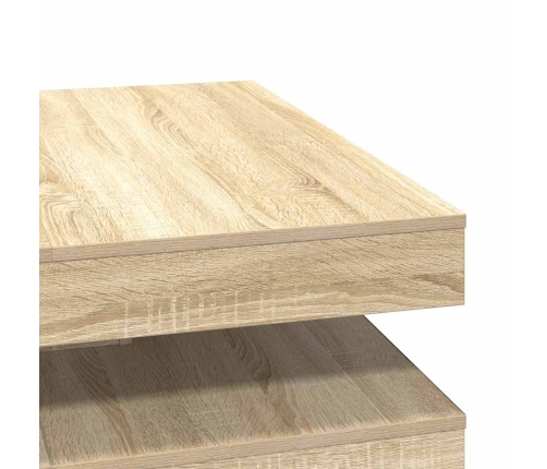 Mesa de centro giratoria 360 grados roble sonoma 90x90x34,5 cm