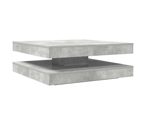 Mesa de centro giratoria 360 grados gris hormigón 90x90x34,5 cm