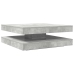 Mesa de centro giratoria 360 grados gris hormigón 90x90x34,5 cm