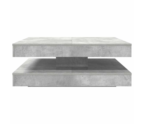 Mesa de centro giratoria 360 grados gris hormigón 90x90x34,5 cm